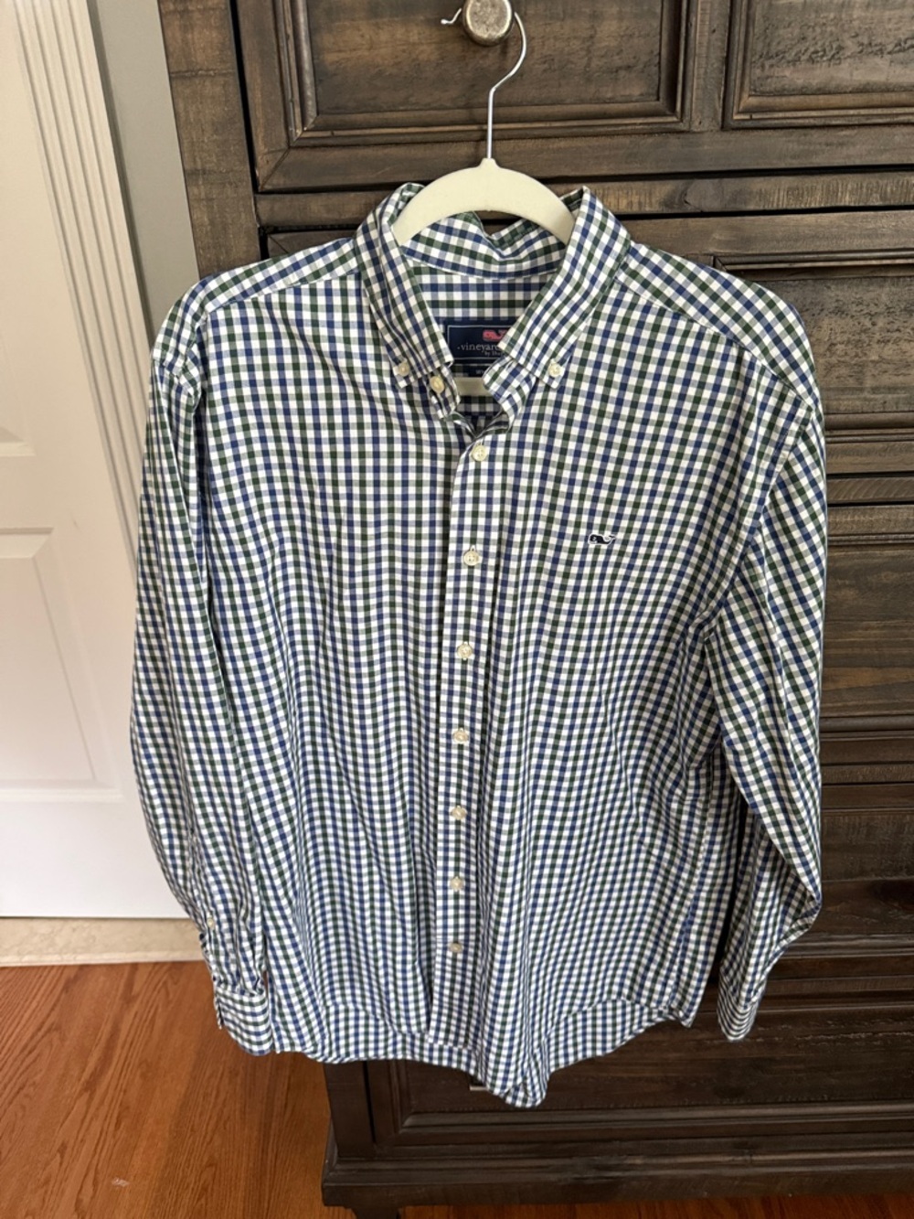 Vineyard Vines Green & Blue Gingham Button-Down Shirt